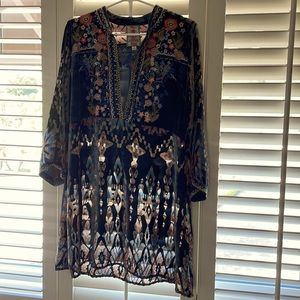 Johnny Was Velvet Burnout Tunic Dress